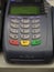 Close up shot of a credit card terminal in a store