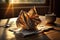 a close-up shot of a crumpled napkin on a wooden table, with sunlight streaming in through the window