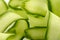 Close up shot of cucumber ribbon peels