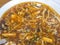 Close up shot of delicious hot and sour soup