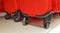 Close up shot detail of travel suitcase wheels