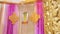 Close up shot of Element of Interior of a wedding hall wedding decoration.