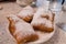 Close up shot of the famous Beignet