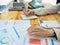 Close-up shot of a female accountant examining financial report