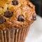 Close up shot of fresh bran muffin