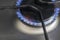 Close up shot of the gas burner from the gas cooker. Household