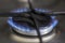 Close up shot of the gas burner from the gas cooker. Household