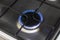 Close up shot of the gas burner from the gas cooker. Household
