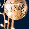 close-up shot of glossy disco ball