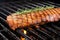 close-up shot of grill lines on seitan steak