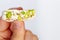 Close Up Shot Of Hand Holding The Traditional Iranian And Persian Pieces Of White Nougat Dessert Sweet Candies Gaz