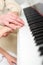 Close-up shot of hands playing piano