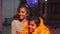 Close up shot of Happy Asian girls. Two Rajasthani girl pose a picture at birthday party