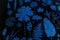 Close up shot of leaves shape Noctilucent paper of the Digital Nature
