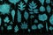 Close up shot of leaves shape Noctilucent paper of the Digital Nature