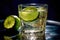 A close-up shot of a luxurious glass of lime juice. Created with generative AI