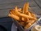 Close up shot of many deep fried delicious french fries