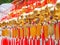 Close up shot of many wish lantern hanging in the Wenwu Temple