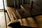 Close up shot of an old wooden indoor house stair.