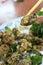 Close up shot of a plate of deep fried Oyster