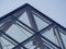 Close up shot of the Pyramid roof of the famous Louvre Museum at Paris