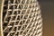 Close up shot of retro microphone mesh at angle