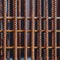 Close up shot of rusty rebar rods for construction reinforcement