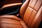 close-up shot of sleek leather car interior
