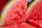 Close up  shot of slices ripe watermelon