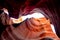 Close-up shot of a stunning landscape of an Antelope desert canyon with towering rocks