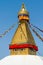 The close-up shot to the eye of the Boudhanath Stupa