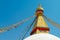 The close-up shot to the eye of the Boudhanath Stupa