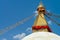 The close-up shot to the eye of the Boudhanath Stupa