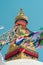 The close-up shot to the eye of the Boudhanath Stupa