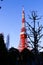 Close-up shot of Tokyo Tower taken.