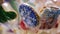 Close-up shot of traditional gingerbread cookies sold at Christmas festival