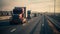 A close-up shot of a truck and several cars on a well-maintained highway, highlighting the details of their designs and the sense