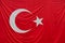 Close up shot of Turkish flag