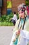 Close up shot of a woman dress up in traditional in Taipei International Flora Exposition