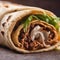 Close Up Shots Filling of Shawarma