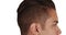 Close up Side view of Hispanic man with cool undercut standing with white background