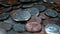 Close up of silver american coins