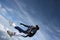 Close-up of Skydiver on his back in freefall