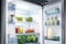 close-up of the sleek exterior of a walk-in refrigerator, with a view inside