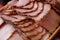 Close-Up of Sliced Honey-Glazed Ham