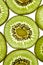 Close up of sliced pieces of kiwifruit