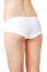 Close up on slim woman buttocks in underwear