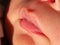 Close up of small babys lips
