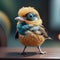 close up of a small bird on a table