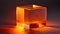 A close up of a small square object with some light shining on it, AI